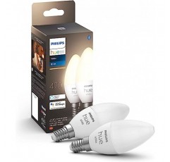 Philips Hue 필립스 휴 LED 스마트 전구 양초 470루멘 5.5W 화이트 2팩