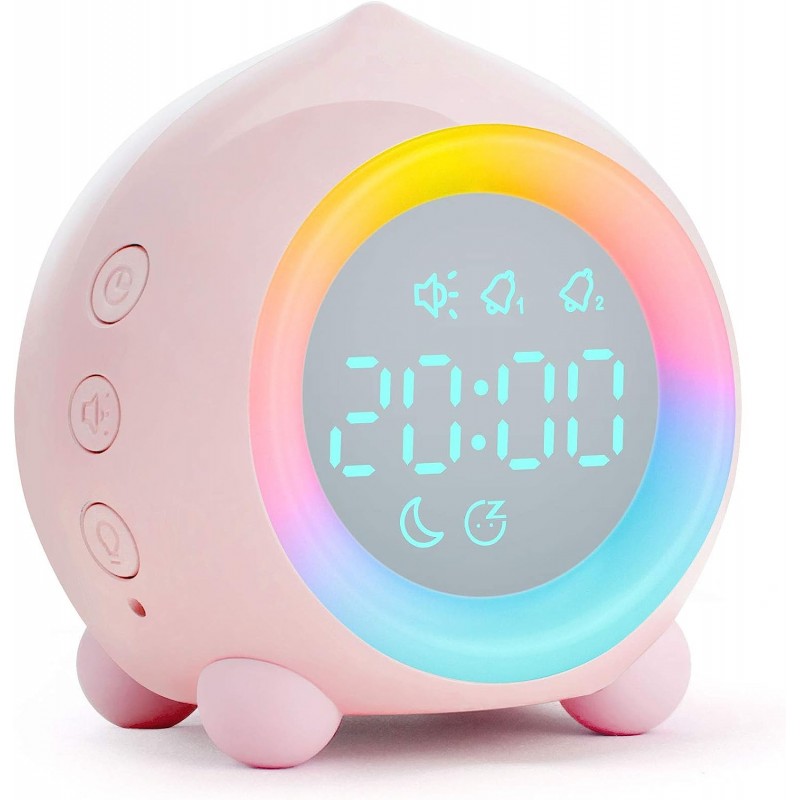 Tronisky 어린이 알람 시계 디지털, 일출 시뮬레이터, 다채로운 LED 조명이 있는 모닝콜 라이트