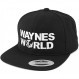 Flexfit Wayne's World 자수 플랫 빌 스냅백 캡
