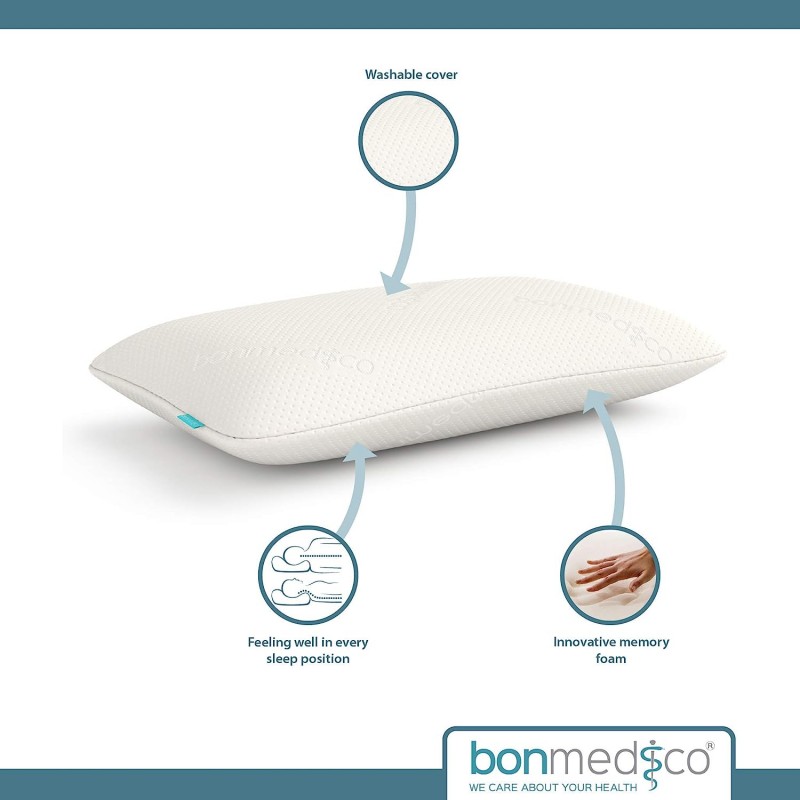 bonmedico 컴포트 베개 - 정형외과용 두경부 베개 메모리폼 쿠션, 이상적인 베개