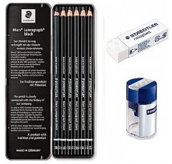 Staedtler 스테들러-  마스 루모그래프 블랙 아티스트 나무 연필 - 6개 상자(8B 7B 6B 4B 2B HB)