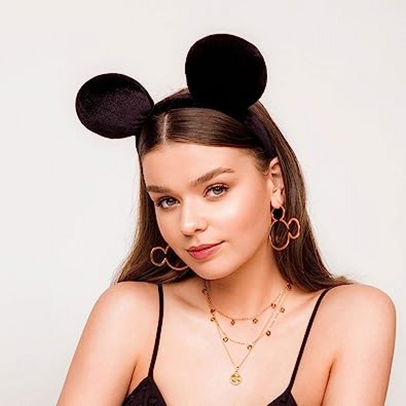 Disney Mickey Mouse 디즈니 미키 마우스 로즈 골드 도금 서클 귀걸이 DRE377
