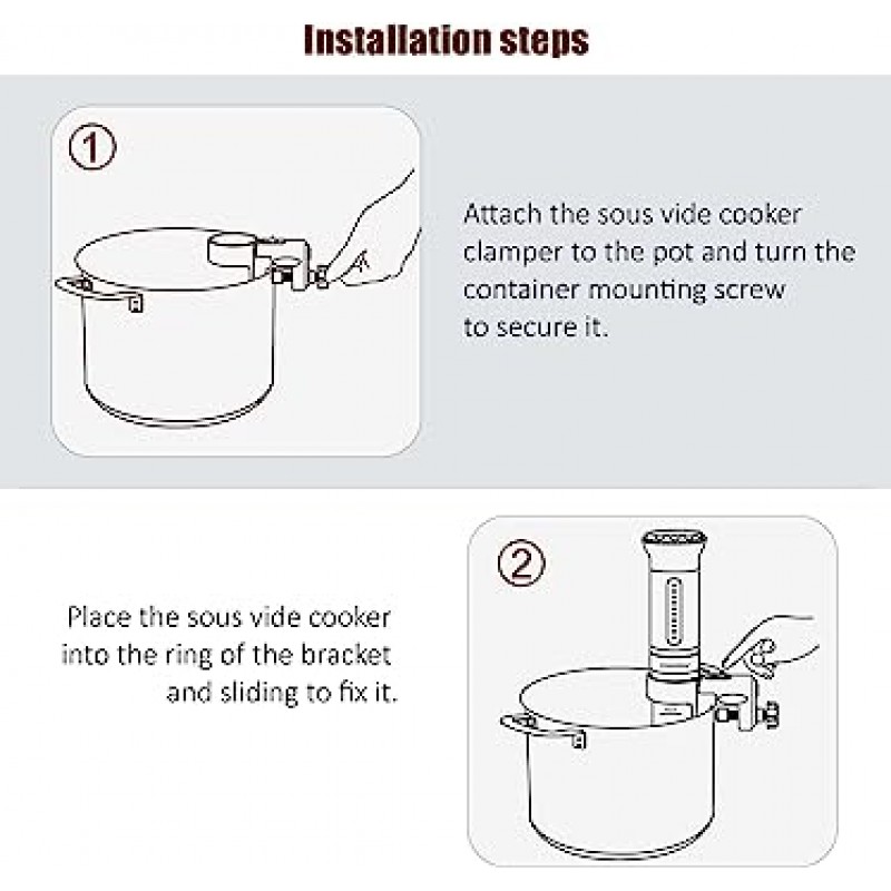 Sous Vide 브래킷 클램프 교체: KitchenBoss Sous Vide 쿠커 고정 브래킷