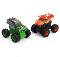 Monster Jam, 2팩 공식 Grave Digger 및 El Toro Loco Clip & Flip Monster Trucks, 1:43 스케일