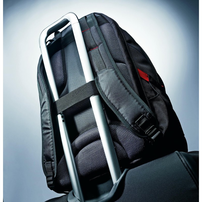 Samsonite Tectonic PFT 노트북 백팩, 블랙/레드, 17인치