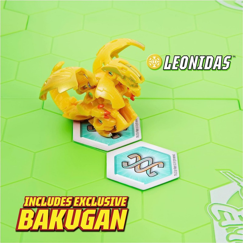 Bakugan Evo Battle Arena, 독점 Leonidas Bakugan, 카드 2장 및 BakuCores, 네온 게임 보드 포함