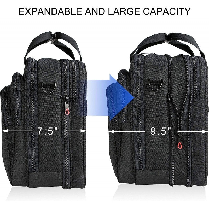 KROSER 노트북 가방 프리미엄 노트북 서류 가방 최대 17.3인치 노트북 확장 가능
