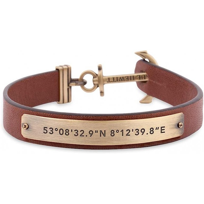 PAUL HEWITT Anchor Bracelet Signum 남성용 가죽 팔찌 스테인레스 스틸 황동으로 만든 앵커 팔찌