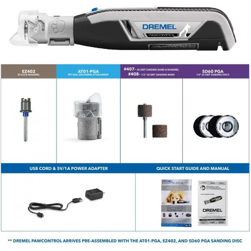 Dremel PawControl 강아지 손톱 그라인더 및 트리머 - 키트 7760-PGK