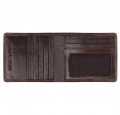 Pelle Toro 슈퍼 슬림 나파 가죽 남성 지갑 RFID 보호, 가로 형식 남성 지갑, 10칸 코코아 브라운