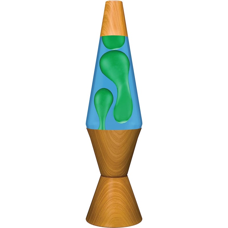 LAVA LAMP 라바 램프 나무 옐로우/블루 알루미늄 유리 25W 녹색 14.5인치