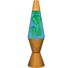 LAVA LAMP 라바 램프 나무 옐로우/블루 알루미늄 유리 25W 녹색 14.5인치