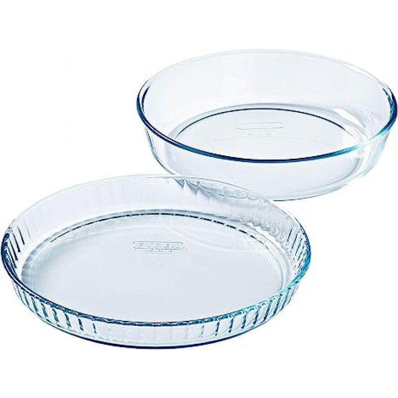 Pyrex 파이렉스 베이크 앤 인조이 28cm 유리 케이크 틀 및 26cm 케이크 틀