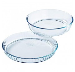 Pyrex 파이렉스 베이크 앤 인조이 28cm 유리 케이크 틀 및 26cm 케이크 틀