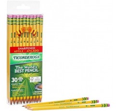 Dixon Ticonderoga 우드 연필 2 소프트 옐로우 연필 30개입
