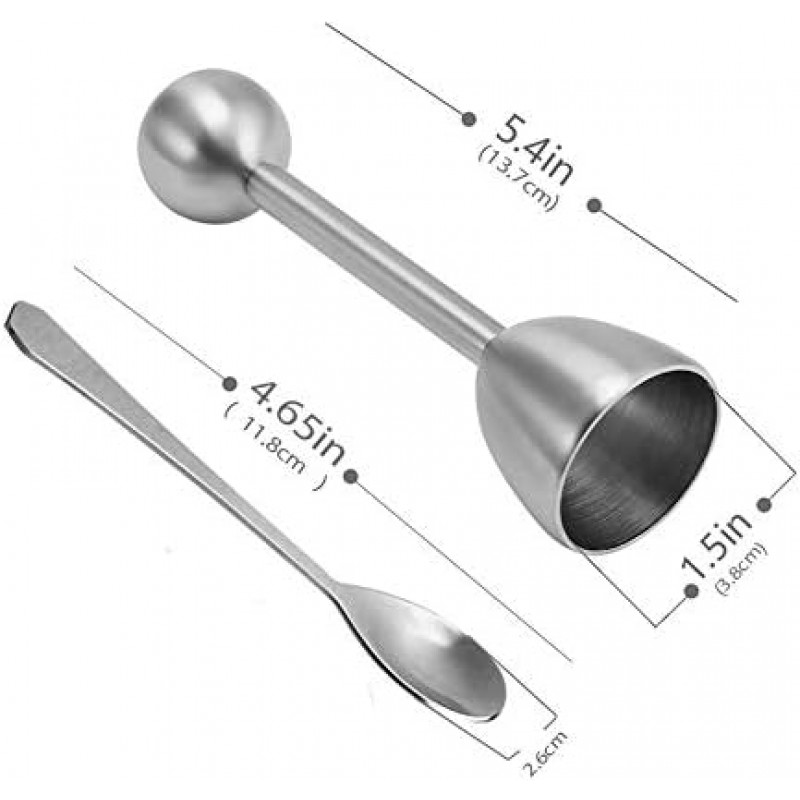Queta 계란 홀더 주방 도구 나이프 및기구 키트 2스푼 2컵이 있는 삶은 계란 도구