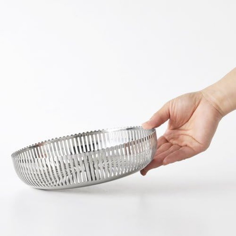 Alessi PCH02/20 - 주방 빵 과일 바구니 천공 광택 유광 디자인 스테인리스 스틸  20cm