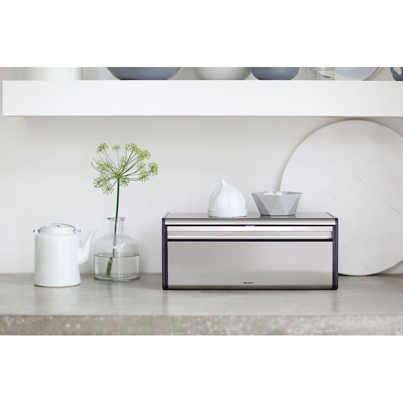 Brabantia 299186 빵통 보관함 브레드 박스 빵 덮개 무광택 스틸 지문 방지 주방 정리 다용도