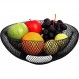 BELLE VOUS 더블 프레임 과일 그릇 검은색 과일 바구니 금속 24 cm 주방 장식용 보관 그릇