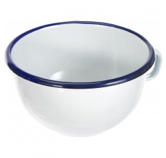 IBILI 903814 에나멜 스틸 손잡이가 있는 그릇 화이트/블루 14cm