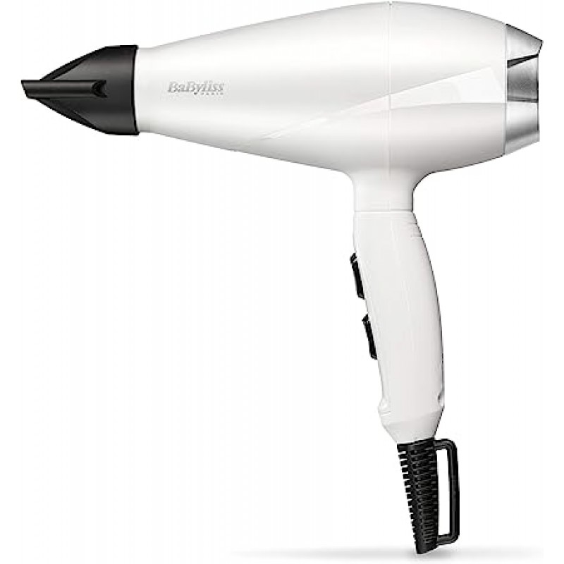 BaByliss 바비리스 전문 헤어 드라이어 2000W 프로 스피드 무광택 흰색 AC 모터