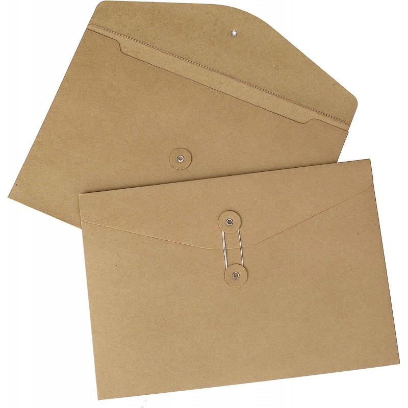 문서 지갑 A4 폴더 크래프트 종이 폴더 두꺼운 봉투 10 팩 사무실 학교 서류 파일 홀더 33 x 23 cm