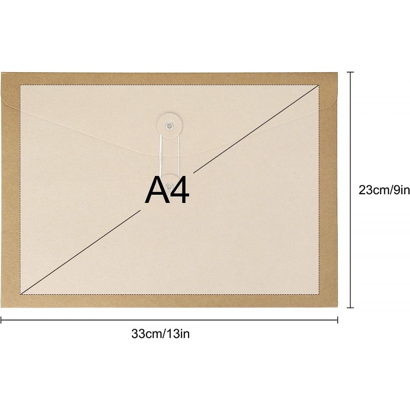 문서 지갑 A4 폴더 크래프트 종이 폴더 두꺼운 봉투 10 팩 사무실 학교 서류 파일 홀더 33 x 23 cm