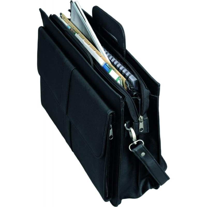 Alassio 41024 AVERSA - 접이식 핸들이 있는 서류 가방 인조 가죽 42cm 블랙