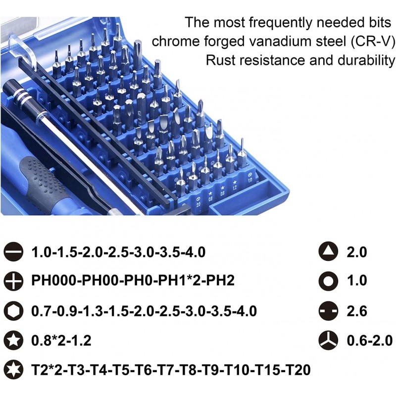 VCELINK Precision Mechanics 스크루드라이버 세트, 42비트 미니 드라이버 세트가 포함된 45 in 1