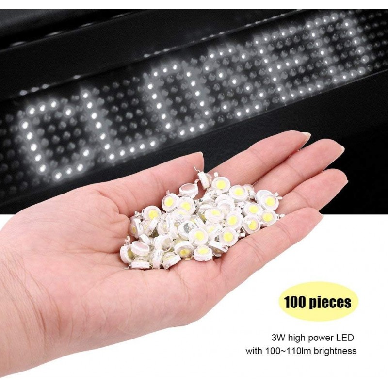 ZERODIS LED 투광 조명등 헤드라이트용 고전력 다이오드 전구 3와트 슈퍼 SMD DIY 조명 100개 팩