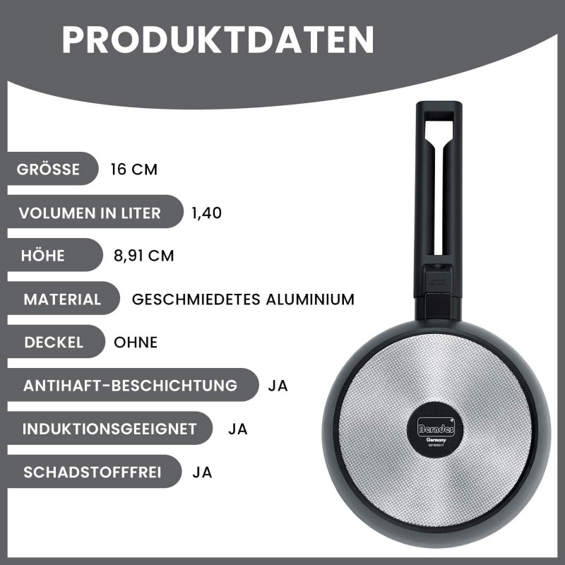 Berndes 베른데스 냄비 16cm 알루미늄 작은 냄비 캐서롤 밀크 팬 논스틱 코팅