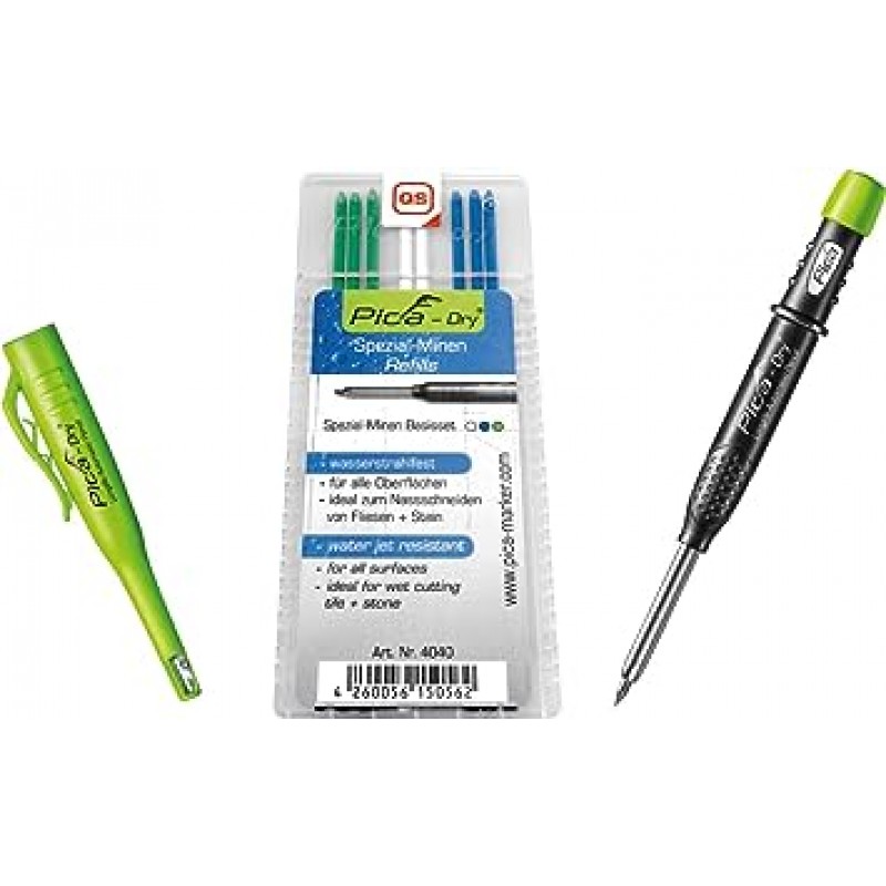 Pica Dry 피카 드라이 펜 Longlife 특수 심 베이스 세트 목수연필 펜