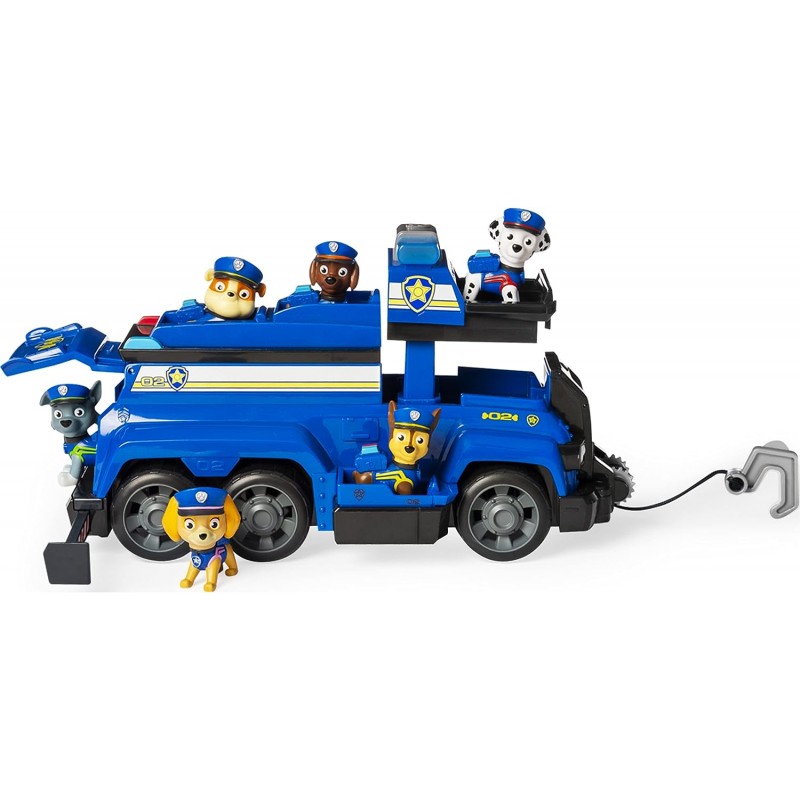 Paw Patrol 6052956 체이스의 총 팀 구조 경찰 차량 피규어