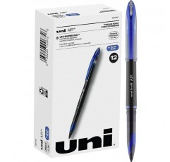 uni-ball AIR 롤러볼 펜 파인 포인트, 0.7mm, 파란색, 12팩