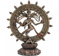 힌두교 춤 Shiva Nataraja in Wheel 동상 청동 마감 장식 20cm 9인치