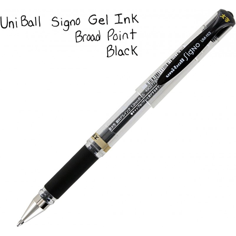 Uni-Ball Signo UM-153 젤 잉크 롤러볼 펜, 1.0mm, 블랙 잉크, 6개 팩