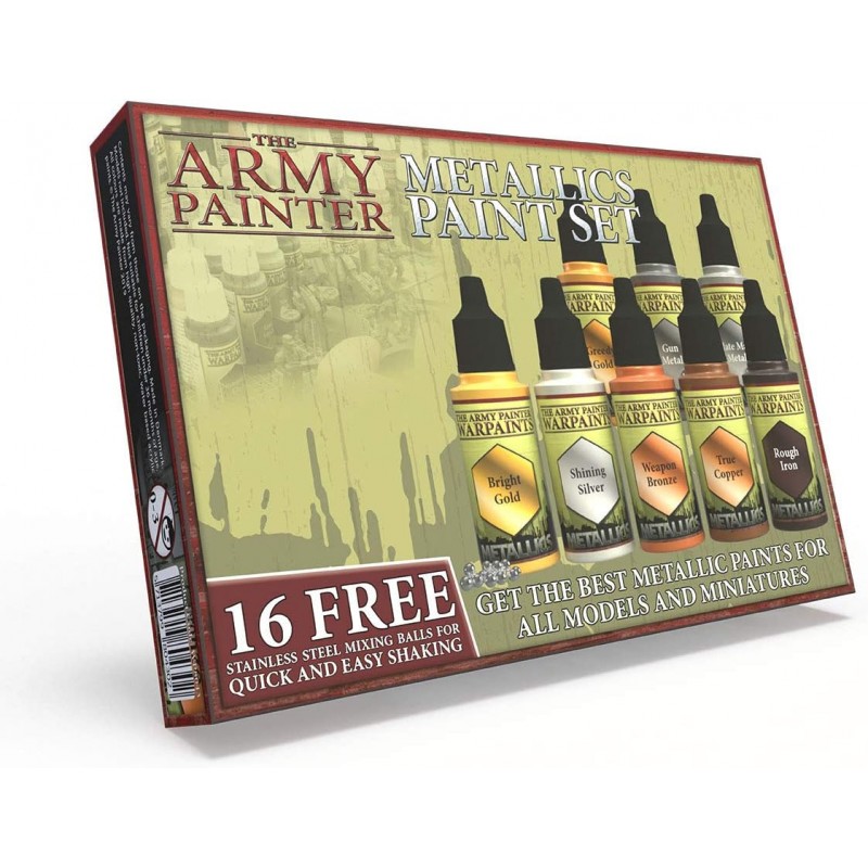 Army Painter 금속 페인트 8개 세트- 금색 아크릴 페인트 금속이 포함된