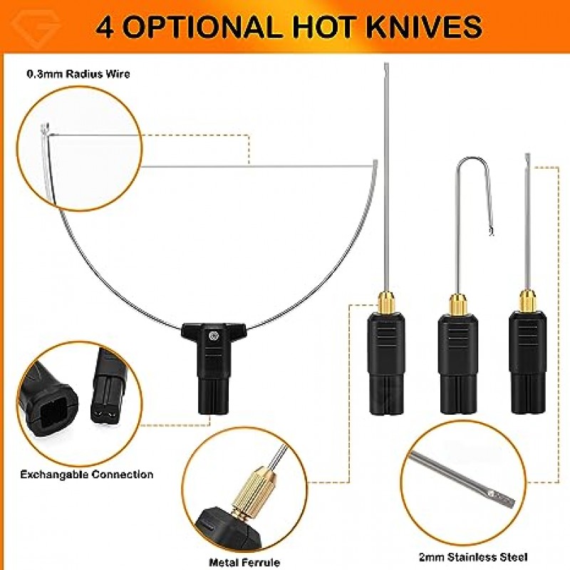 4 in 1 열선 스티로폼 절단기(검정색-24W) 열선 폼 절단 키트, 전기 조각 도구 변압기 어댑터