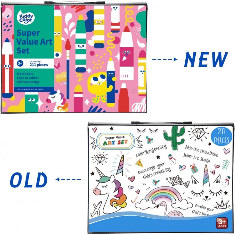 KIDDYCOLOR 어린이 미술 용품, 어린이를 위한 휴대용 그림 및 드로잉 아트 키트