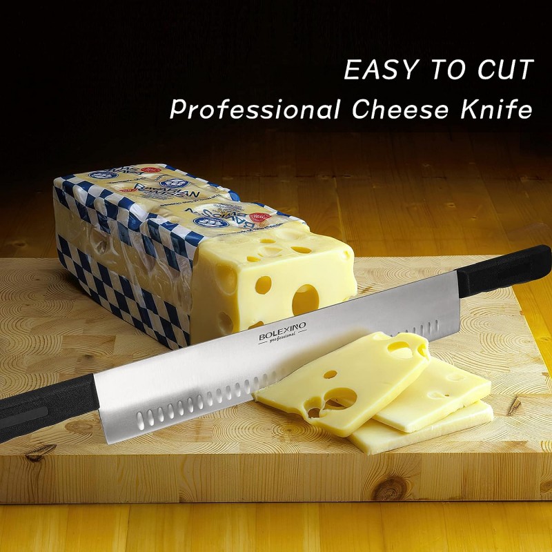BOLEXINO 샤퀴테리용 16인치 더블 핸들 치즈 나이프, 케이크, 야채, 비누 등