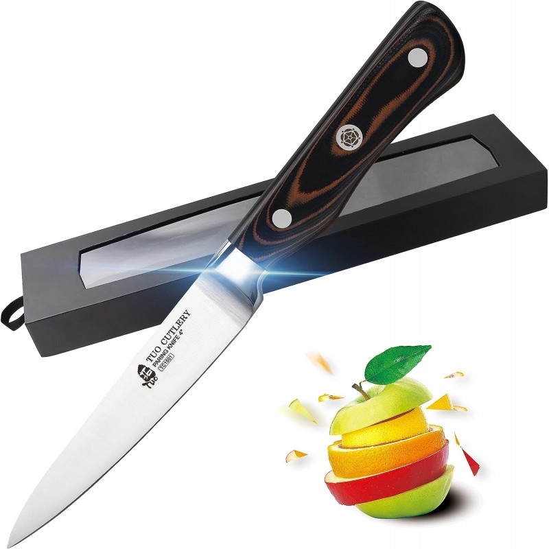 TUO 주방 유틸리티 나이프-5인치 다용도 요리 칼- 독일 스테인레스 스틸 G10 선물 상자