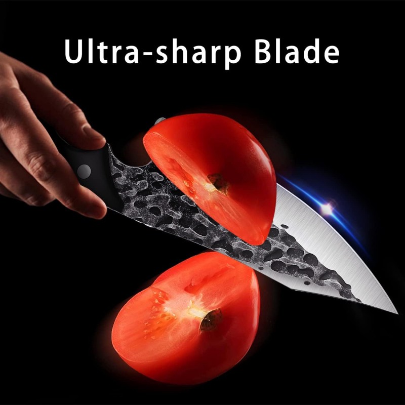 칼집이 있는 Huusk 요리사 칼 고탄소강으로 단조된 바이킹 칼