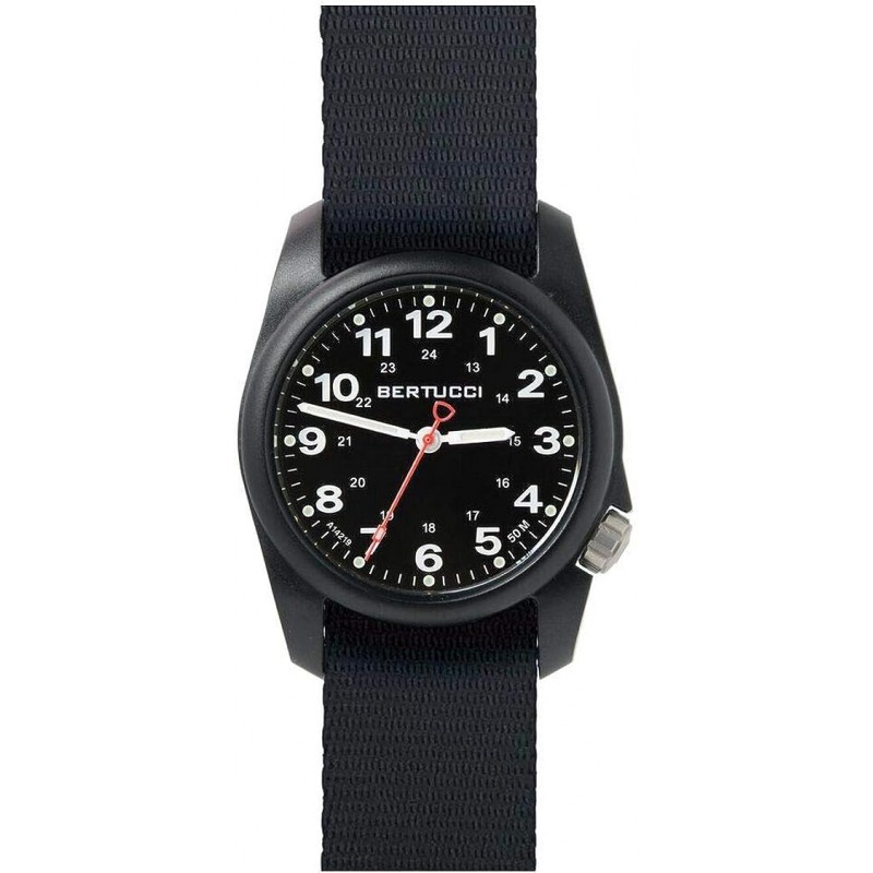Bertucci A-1R 필드 컴포트 시계 10500 | 블랙 다이얼과 블랙 나일론 밴드