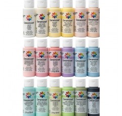 Delta Creative 18색 Ceramcoat 아크릴 페인트 세트, 2온스(59ml), 파스텔