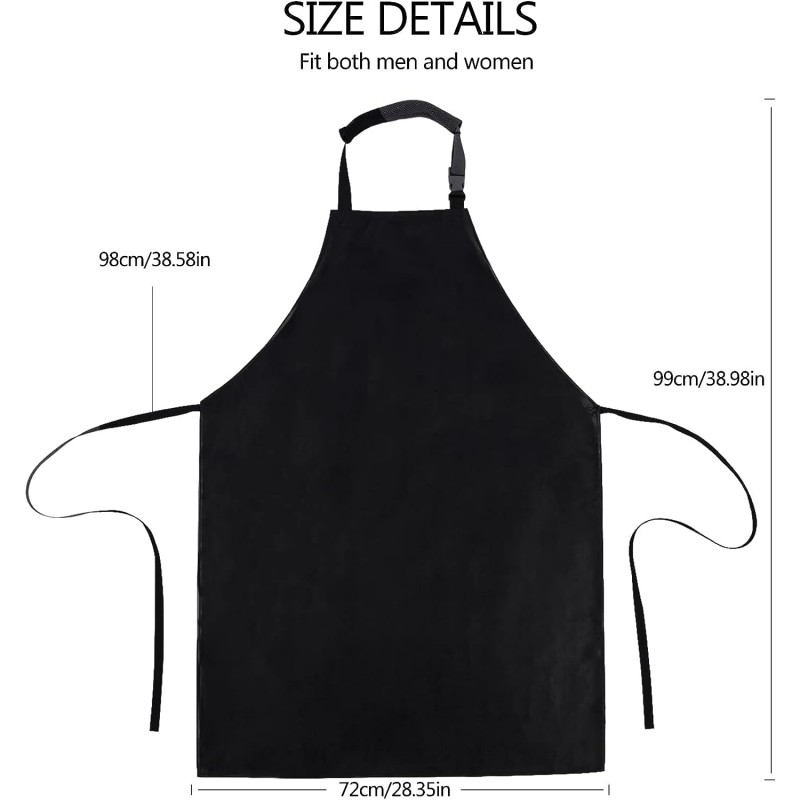 Homsolver 2Pack 방수 고무 비닐 앞치마 주방용 정육점 화학성 앞치마