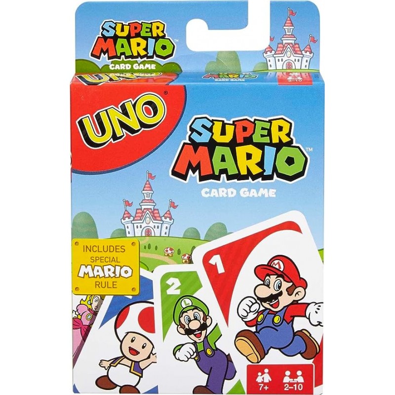 Mattel Games UNO 슈퍼 마리오 애니메이션 캐릭터 테마  카드 게임