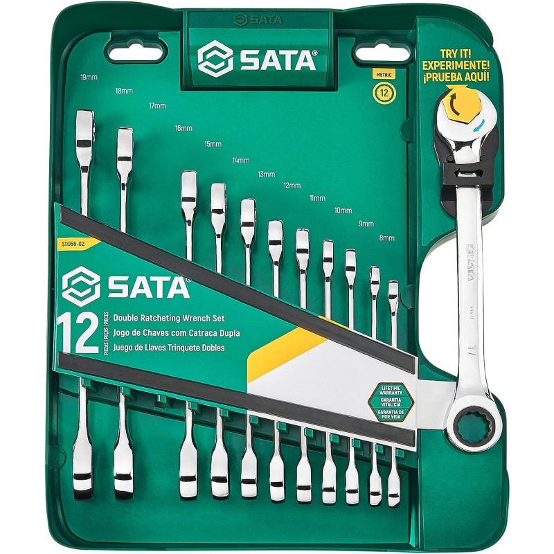 SATA 12피스 더블 래칫 렌치 세트, 미터법 - ST09066-02