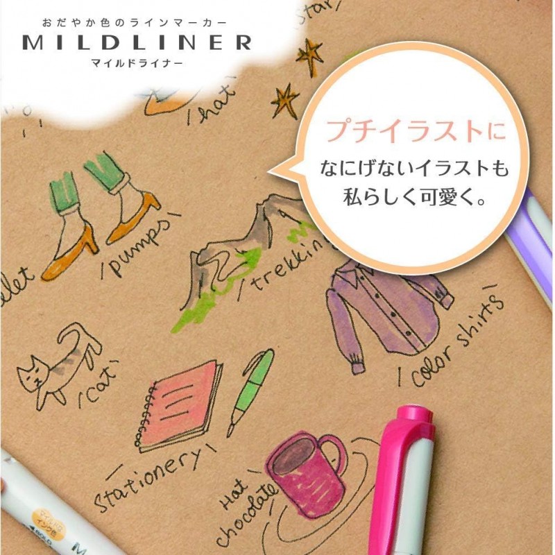 Zebra Mildliner - 25가지 색상의 텍스트 마커 세트