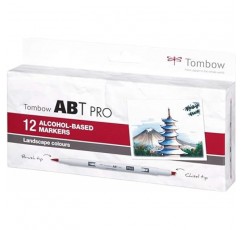 Tombow 톰보우 ABTP-12P-4 마커 ABT PRO 두가지 팁 가로 색상