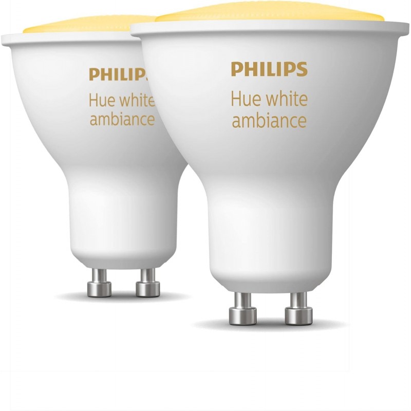 Philips Hue 필립스 휴 화이트 앰비언스 스마트 전구 2팩 [GU10 스팟] 블루투스 탑재